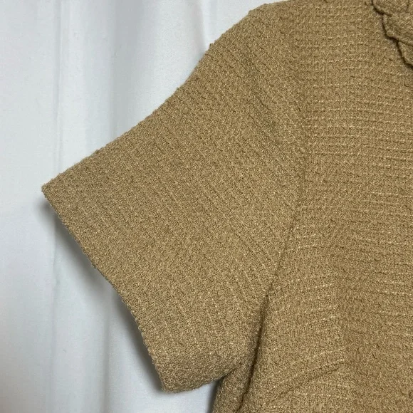 Tuckernuck Jackie Tweed Shift Dress Croissant Tan Preppy Womens Small - Picture 10 of 16